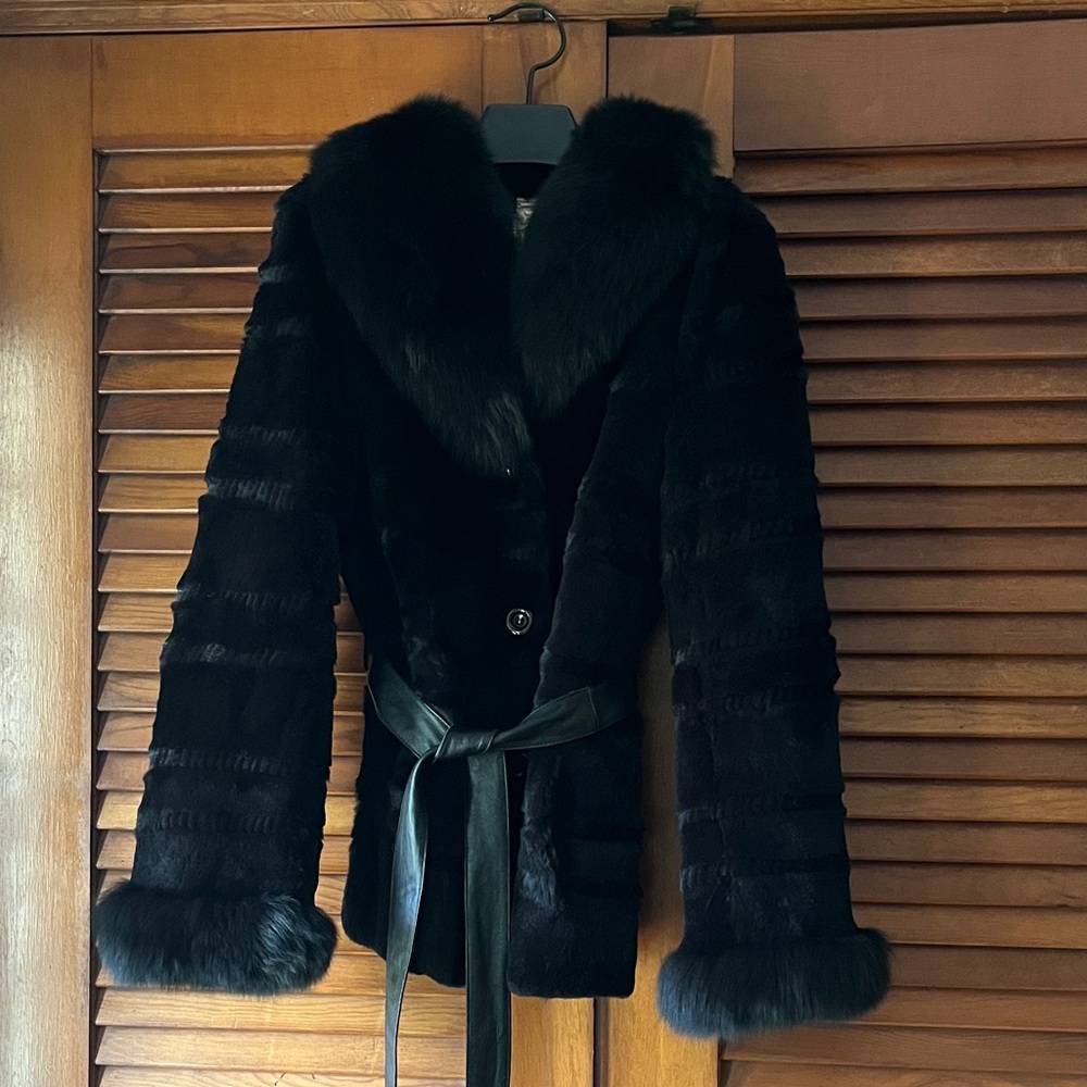 Johnston & Murphy Black Faux Fur Jacket